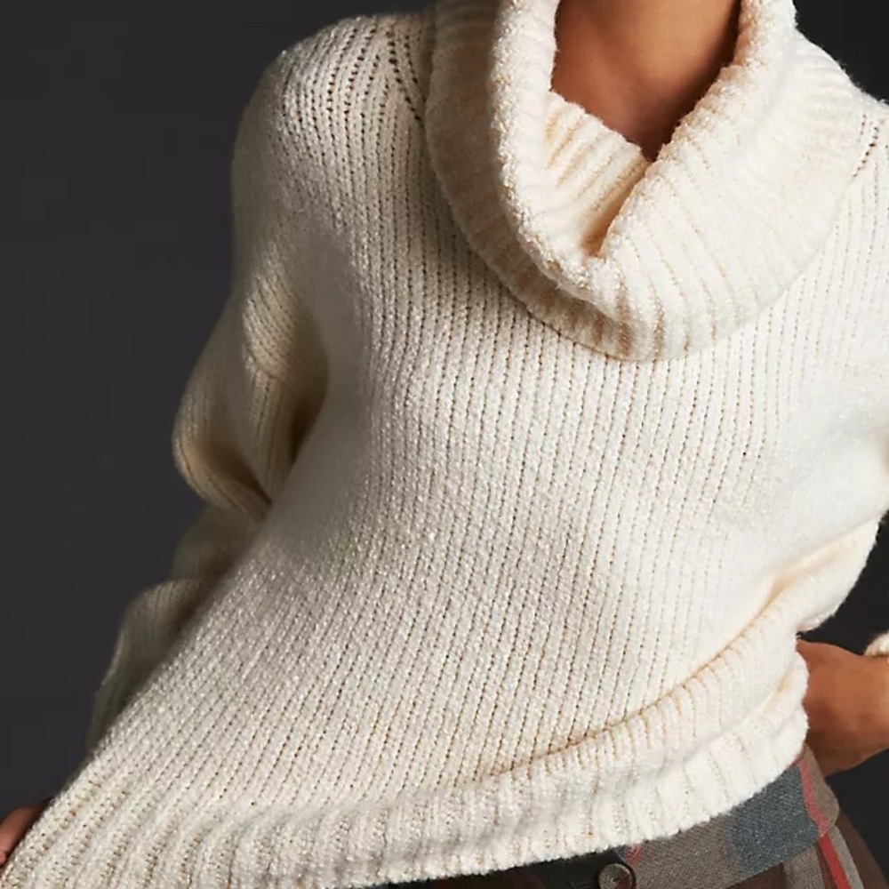 Pilcro Soft Cream Turtleneck Sweater - Picture 3 of 15